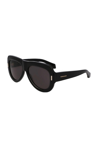 Salvatore Ferragamo Sf 2029se 001 57 Kadın Kelebek Siyah Kemik Güneş Gözlüğü Siyah