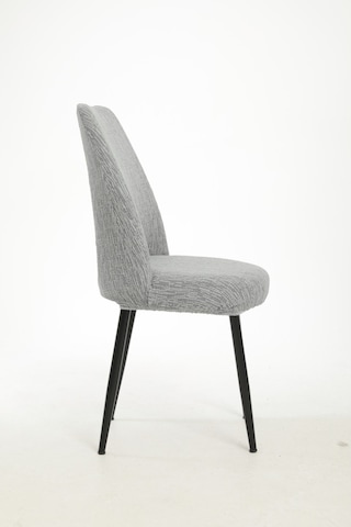 Upmall Jakarlı Oval Sandalye Kılıfı,sandalye Örtüsü Gri 6 Adet