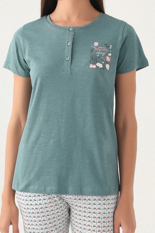 Arnetta 2882 Kısa Kol Kadın Pijama Takımı Pastel Yeşil