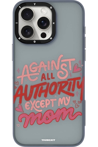 Apple Uyumlu iPhone 15 Pro Kılıf Bethany Green Tasarımlı Youngkit Sweet Language Kapak Gri