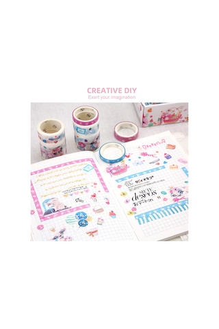 Springsun 10'lu Şirin Hayvan Washi Tape Seti - Renkli Dıy Bantlar, Kızlar İçin Günlük Planlayıcı & Hediye Paketleme