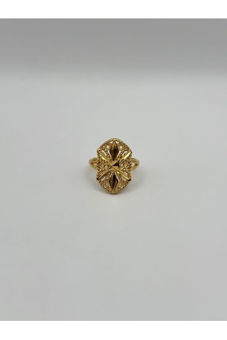 Arnes Jewelry Çelik 22 Ayar Altın Kaplama Ayarlanabilir Yüzük Ar493nes Gold