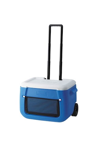 Coleman Poly-lite Wheeled Mesh 50 Qt Tekerlekli Soğutucu Buzluk 47.3 Lt Mavi/beyaz Beyaz - Mavi