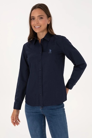 Us Polo Assn. Kadın Lacivert Uzun Kollu Basic Gömlek Vr033lacivert