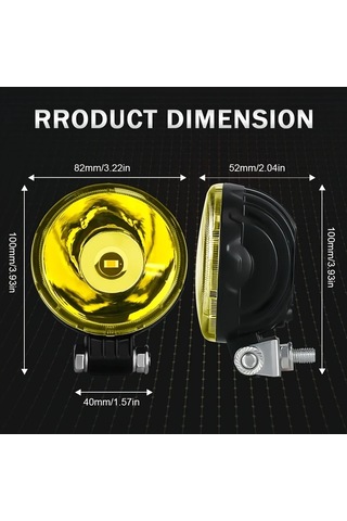 Xuweiwei Lupuauto 7.62cm Led Spot Işık 2 Adet Sarı Süper Parlak 3000 Lümen 12 24v Offroad Işık