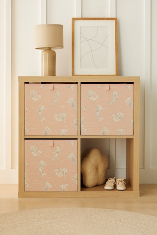 Ocean Home Textile 3'lü Çocuk Odası Deniz Kızı Kutu Set 33 X 30 X 33 Cm Pudra