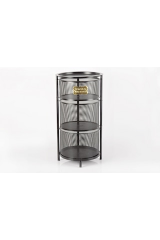 Tezgah Üstü 3 Katlı Metal Açılır Kapanır Paslanmaz Sebzelik Siyah