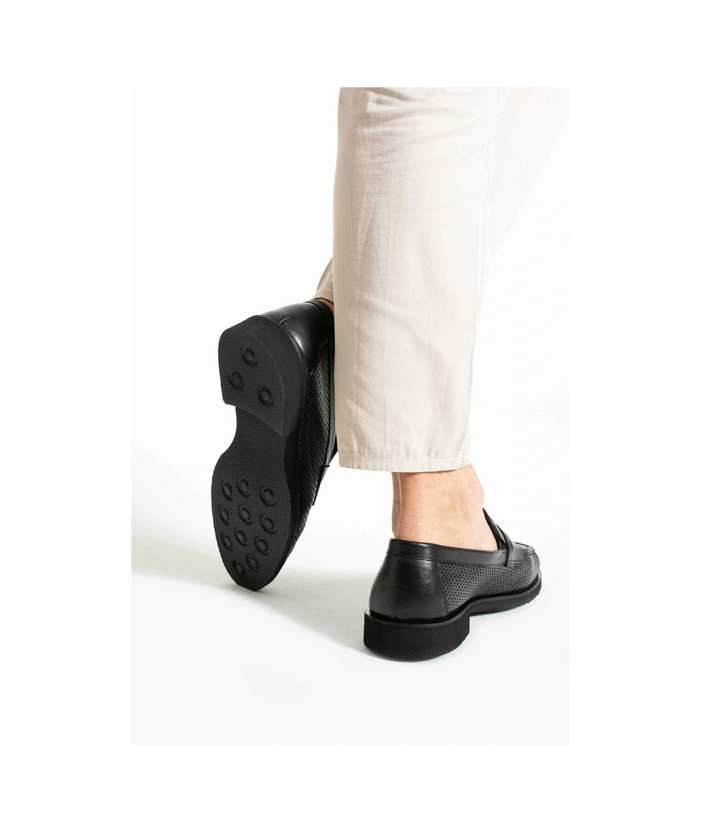 Bestello Bağcıksız Zımbalı Eva Taban Loafer 331-666 Erkek Ayakkabı Siyah
