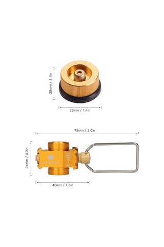 Monyee Kamping Ve Bisiklet Turları İçin Alüminyum + Bakır Gaz Tankı Dönüştürücü Seti - Gaz Depolama Ve Taşıma Kolaylığı Sağlar Sarı