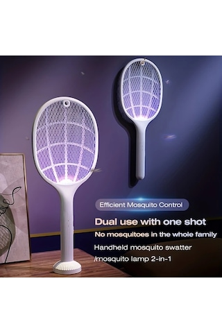 Boatshop1 1 Paket - Elektrikli Sinek Raketi Şarj Edilebilir Sinek Öldürücü 3 Katmanlı Güvenlik Ağı Ev Ve Ofis İçin