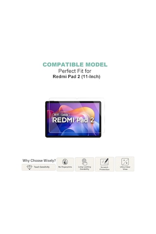 Xiaomi Redmi Pad 2 11 Inç İle Uyumlu Tam Koruma Nano Esnek Tablet Kırılmaz Ekran Koruyucu