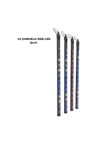 10 Çubuklu Dekor Led Çok Renkli