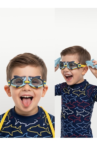 Denokids Erkek Çocuk Deniz Gözlüğü Köpekbalığı Renkli