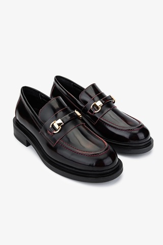 Valmenti Kadın Bordo Loafer Ayakkabı 858 01 Bn Ayk Sk24-25 Bordo Acma Bordo