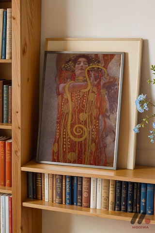 Gustav Klimt Altın Figür, Siyah Çerçeveli Duvar Tablosu - Sanatsever Hediyesi