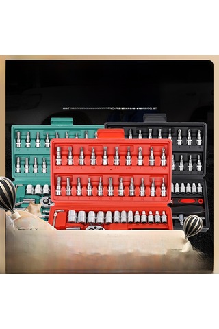 Reedark Profesyonel Otomobil Tamiri İçin 46 Parça Ratchet Anahtar Seti - Tamir Çanta İle Tamir Araçları Topluluğu