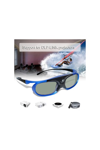 Vkemall Mavi Aktif Şeritli 3d Gözlük - Dlp Projeksiyoncular İçin Dlp-lınk İle Gerçekçi 3d Görüntüleme
