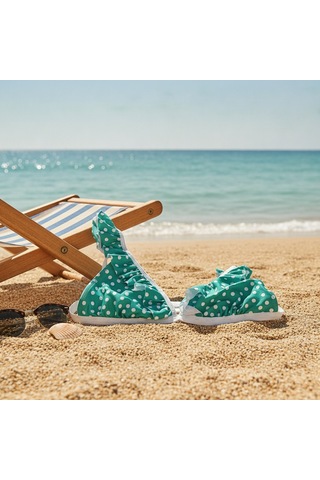 Bonbon Kadın Plaj Giyim Yeşil Renk Puantiyeli Bikini Üst Bb2624