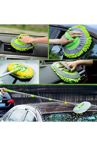 Ollevra Oto Yıkama Mop Seti Yedek Mikrofiber Bezli