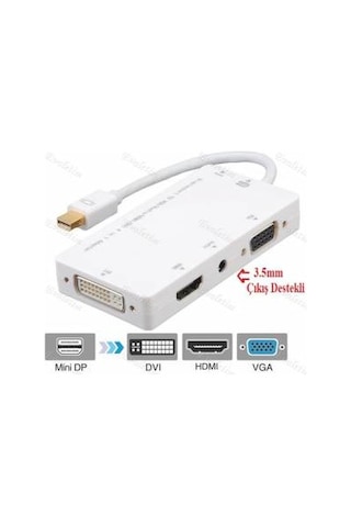 Mini Displayport To Hdmi Dvi Vga 4474P 3.5Mm Kulaklik Çevirici