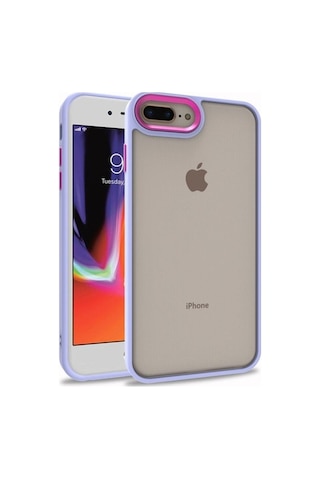 Apple Uyumlu iPhone 8 Plus Kılıf Zore Flora Kapak Lila