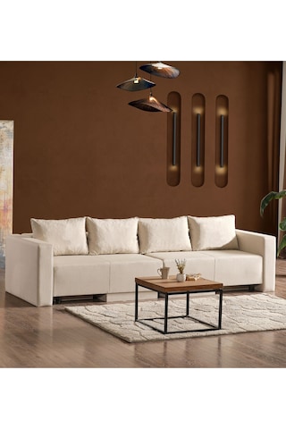 Kagu Corner Poly-l Köşe Takimi-Kanepe-Yatak-Dinlenme Krem