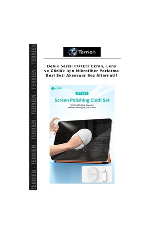 Delux Serisi Coteci Ekran, Lens Ve Gözlük İçin Mikrofiber Parlatma Bezi Seti Aksesuar Bez Alternatif