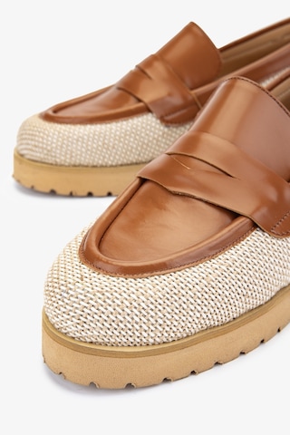 Valmenti Ewa Kadın Naturel / Taba Hakiki Deri Loafer Ayakkabı 33 32503-1 Bn Ayk Y24 Taba