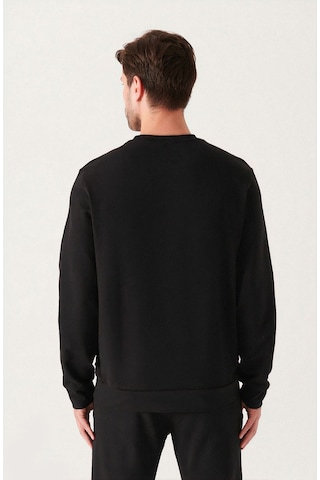 Unisex Oversize Zalım Baskılı Bisiklet Yaka Siyah Sweatshirt Siyah