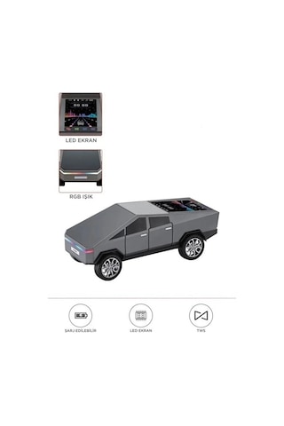 Just Cheap Store D68 Cyber Model Araba Tasarımlı Bluetooth Hoparlör 15w Güçlü Ses Rgb Led /tws/usb Gri