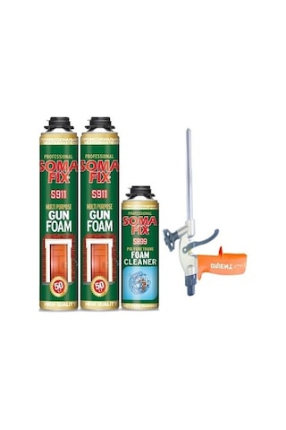 2 Adet Somafix Tabancalı Poliüretan Köpük Tabanca Temizleyici Set