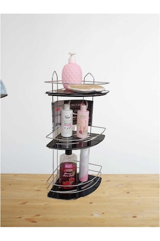 Decorev Dc-5917 Üç Katlı Paslanmaz Krom Banyo Şampuan Köşeliği Çok Renkli