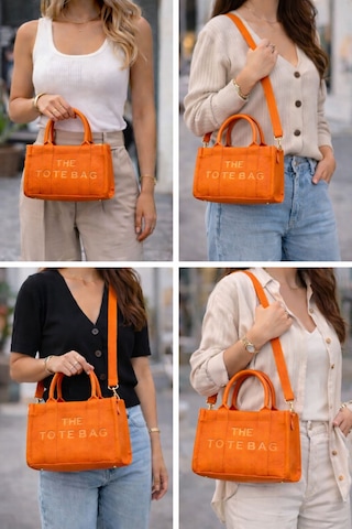 Alyora Premium Turuncu Tote Bag Şık & Günlük Kullanım Omuz Çantası