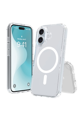 Apple Uyumlu iPhone Buff 16 Magsafe Air Hybrid Şeffaf Kılıf
