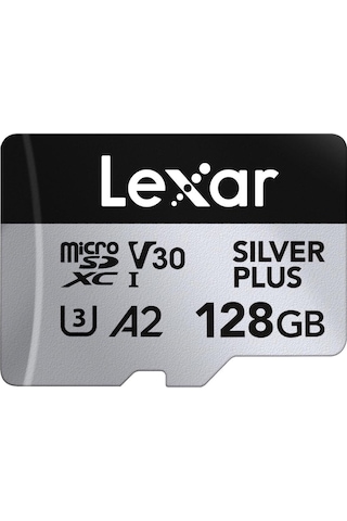 ﻿Lexar 128 GB Silver Plus 205 MB/s 4K V30 Uhsı Micro SD Hafıza Kartı