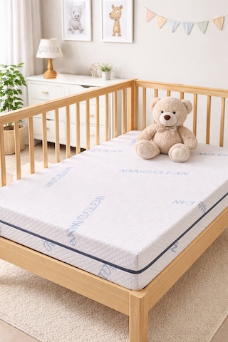 10cm Süngerli Bebek Çocuk Beşik Yatağı Nano 70x130 Yıkanabilir Kılıflı Park Yatak Oyun Parkı 70 x 120 CM