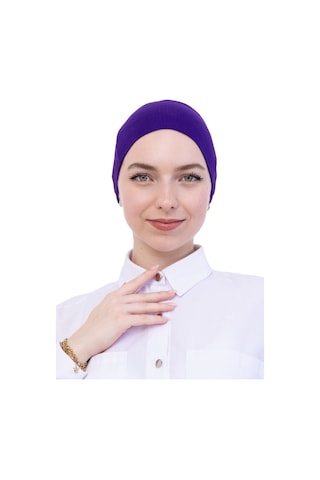 Modish Group Pratik Bone Pamuklu Tesettür İç Bone, Başörtüsü İçin Hazır Viskon Şapka, Namaz Günlük Kullanım İçin Mor