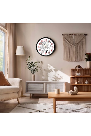 Romantik Aşk Temalı Çiftler Dekoratif Duvar Saati 28 Cm Sessiz Mekanizma Çok Renkli