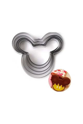 Kek Kurabiye Ve Pasta Kalıbı Paslanmaz Metal 5 Li Set Mickey Mouse Goldcakes