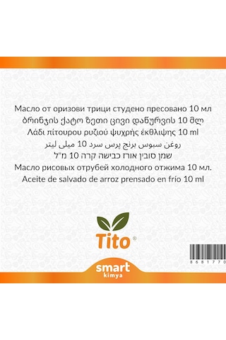 Tito Pirinç Kepeği Soğuk Sıkım Yağı Oryza Sativa 10 ML