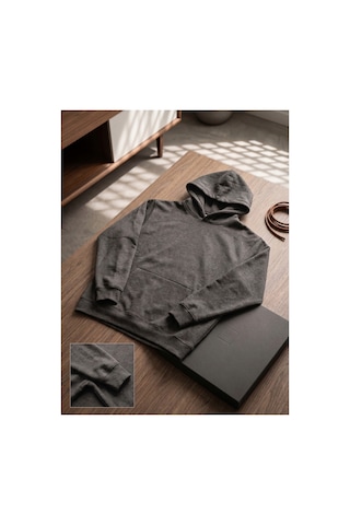 Deniva Kids Erkek Çocuk Antrasit Kanguru Cepli Kapüşonlu Sweatshirt