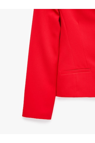 Koton Regular Fit Uzun Kollu Geniş Yaka Düğmeli Dikiş Detaylı Cepli Blazer Ceket Kırmızı 7wak50078uw