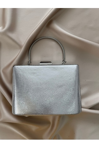 Öznora Silver Taşlı Metal Kulplu Abiye Çanta Std