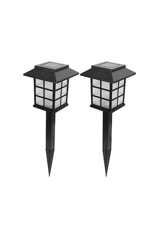 Upway Karanlık Sensörlü Solar Çim Armatürü Güneş Enerjili Bahçe Zemin Aydınlatma Lambası 2 Adet Siyah