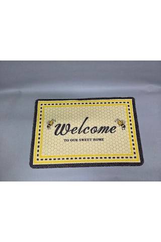 Hijyenik Kıvırcık Paspas 40x60 Cm - Islaklık Emici Kapı Önü Paspası Sarı