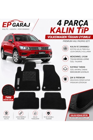 Volkswagen Tiguan Uyumlu Halı Paspas 4 Parça Kalın Tip Ep Garaj