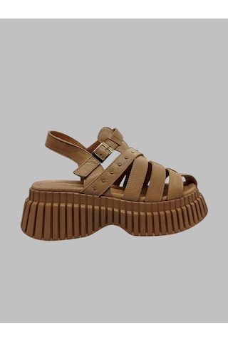 Albini A-24y101352 Kadın Deri Sandalet Ten
