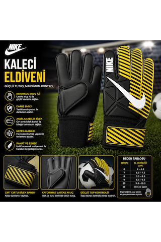 Kaleci Eldiveni Kaydırmaz Lateks Avuç İçi Futbol Kaleci Eldiveni Neon Siyah