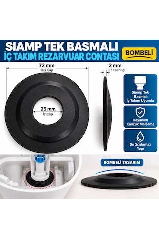 Sıamp Tek Basmalı Rezarvuar İç Takım Contası Siyah