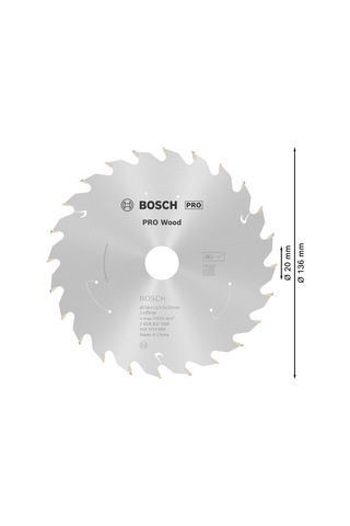 Professional Daire Testere Bıçağı, Standart Ahşap İçin Ahşap, 136 X 20 X 1,5 Mm, 24 Diş, Akülü Daire Testere